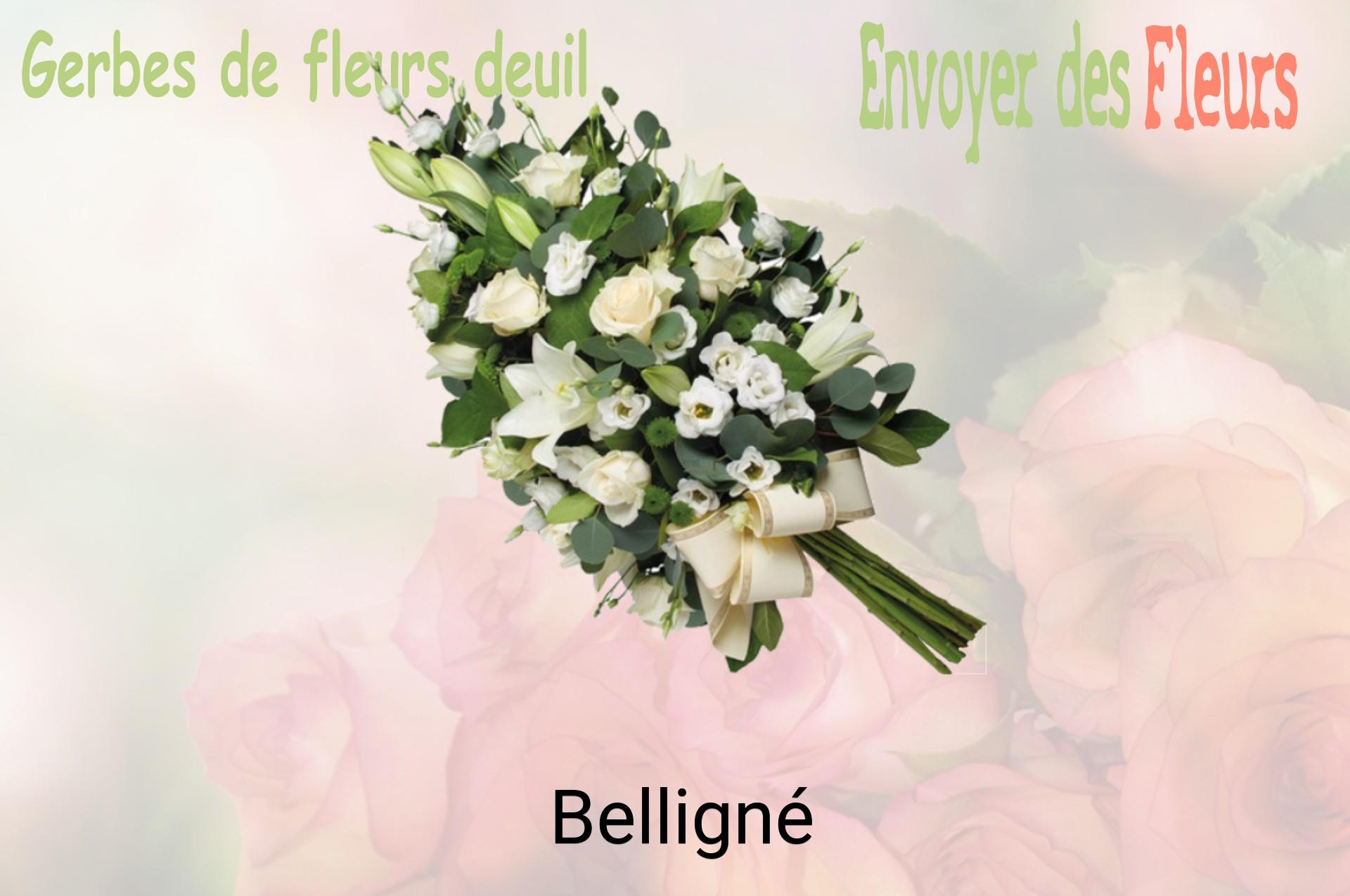 Gerbe de fleurs de deuil livrée à Belligné